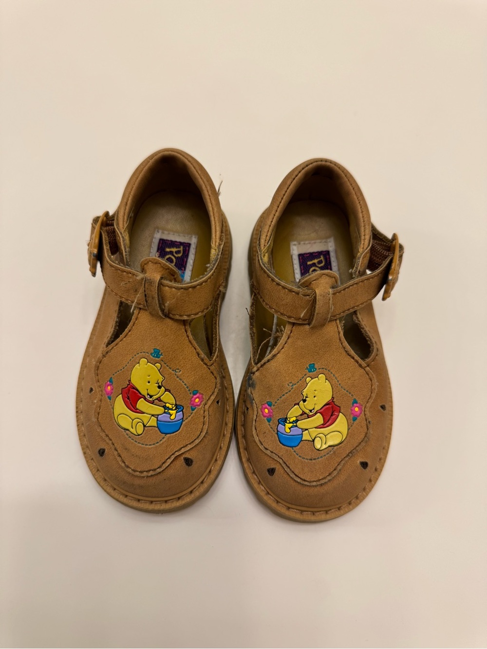 Disney Winnie the Pooh Brown T-Strap Kids Dress Shoes